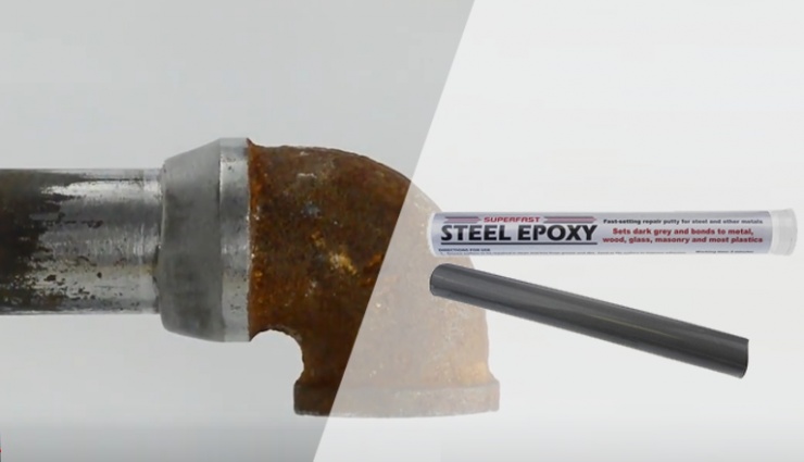 Superfast Steel Epoxy Putty Stick is used to plug holes, seal cracks and repair leaking pipes