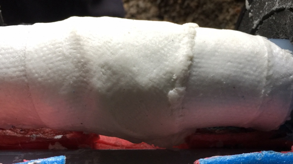 SylWrap Pipe Repair Bandage applied to a heating pipe