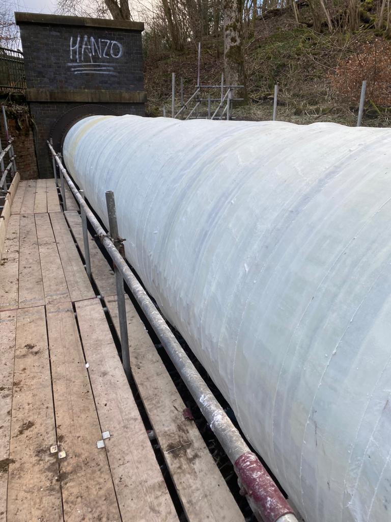 Pipe bridge repair and reinforcement carried out with SylWrap HD Pipe Repair Bandage