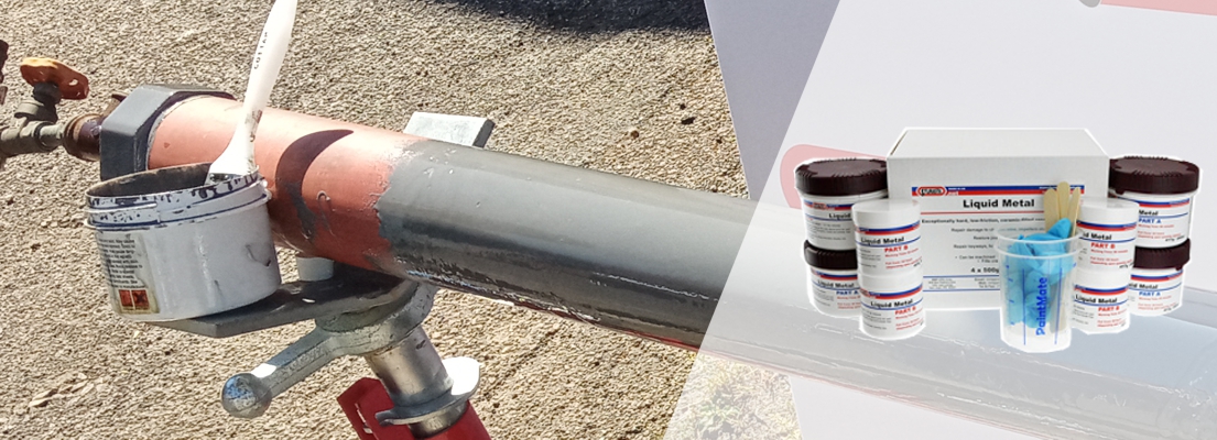 Liquid Metal epoxy coating is used to repair surface damage of pipes and create a layer with high corrosion and chemical resistance