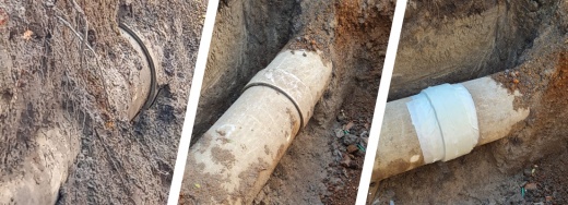 Mexico Buried 600mm Asbestos Cement Leaking Pipe Sleeve Repair