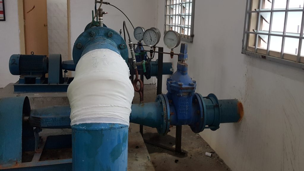 Completed repair of a 150mm steel elbow pipe at a pumping house in Malaysia