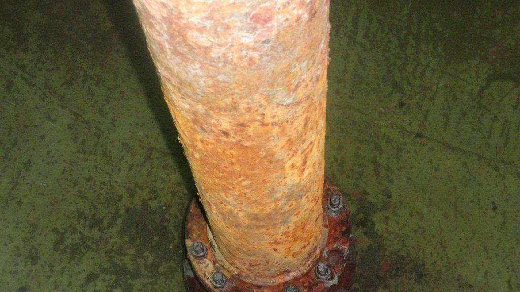 Heavily corroded section of 150mm steel pipe before undergoing reinforcement with SylWrap HD