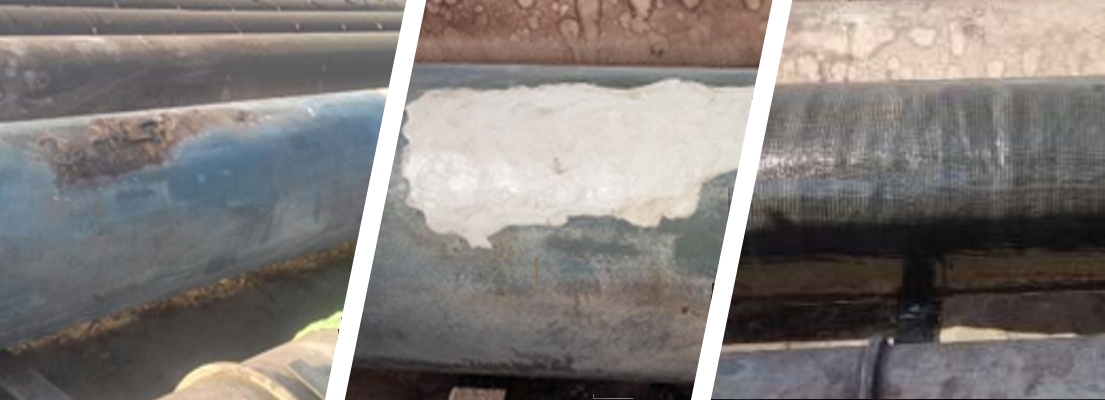 A 2 metre section of steel pipe suffering from heavy corrosion undergoes a rebuild and reinforcement with Sylmasta AB Epoxy Putty and SylWrap CR Corrosion Protection Wrap
