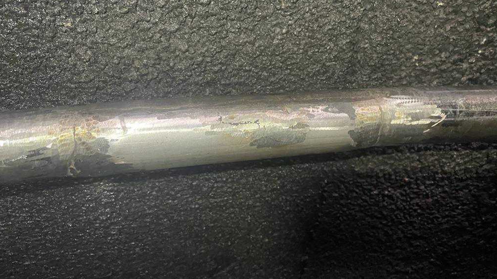 Attempt to patch weld repair a stainless steel heating pipe in a biodigester tank left numerous pinhole leaks 