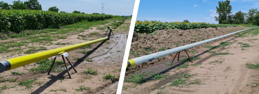 SylShield Pipe Weld & Protection Wrap protects a natural gas pipeline in Czech Republic before it underwent trenchless installation via horizontal directional drilling