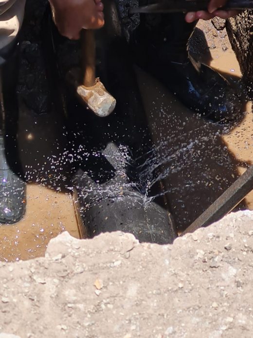 Mexico Water Network Cement Coated Steel Pipe Live Leak Repair