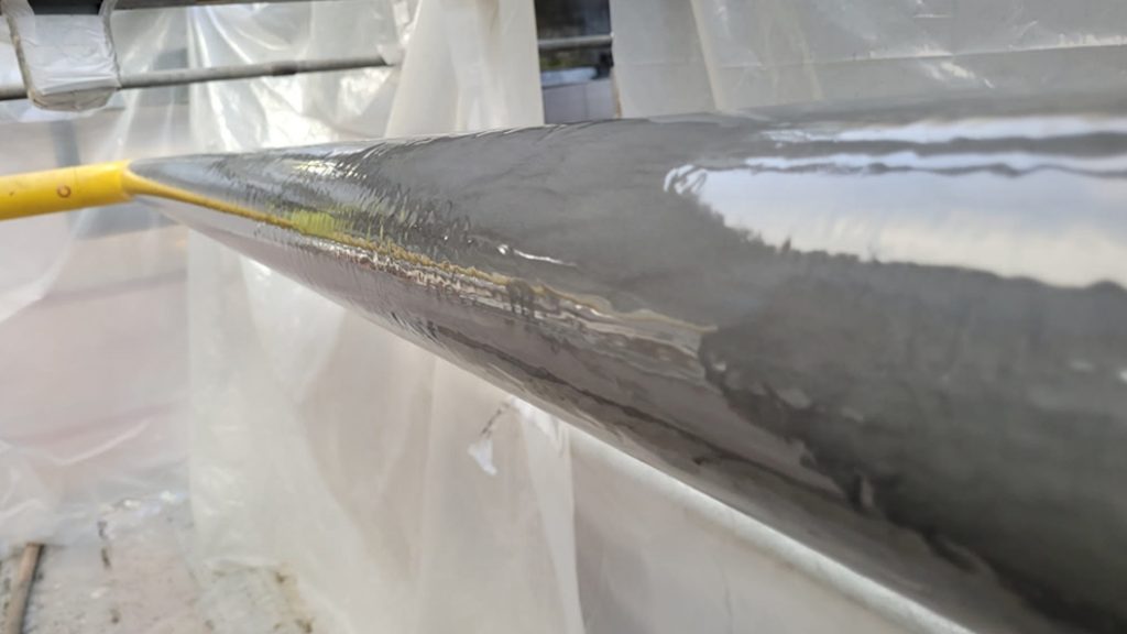 Liquid Metal coated onto a heavily corroded steel pipe carrying natural gas in a CHP system