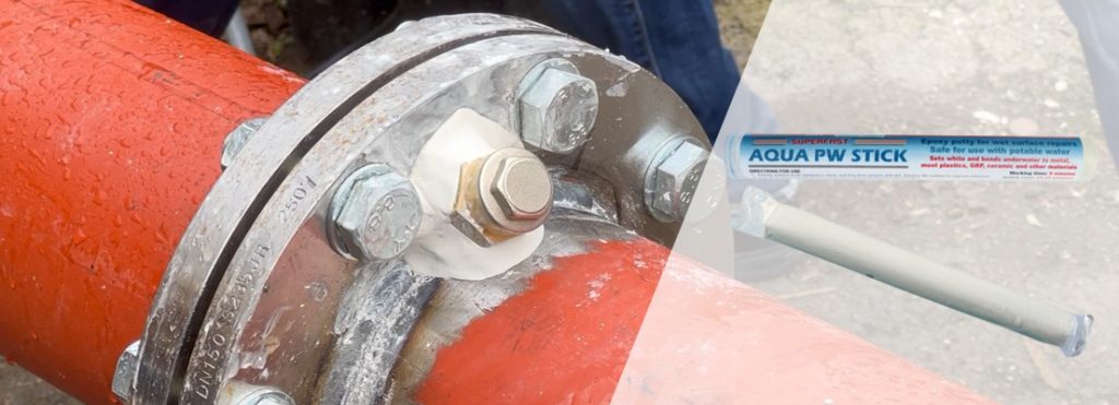 Superfast Aqua Potable Water is an epoxy putty formulated wet surface and underwater pipe repair applications