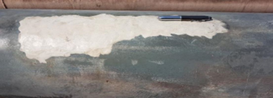 Sylmasta AB Original Epoxy Putty used for pipeline strengthening on a steel pipe degraded and weakened by corrosion